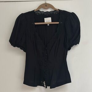 Reformation black laced top